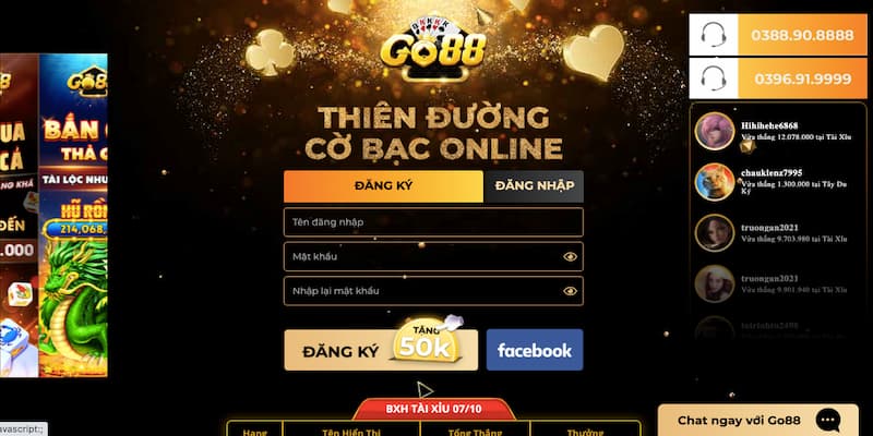 Cách thức tham gia đơn giản vào trang tài xỉu online Go88
