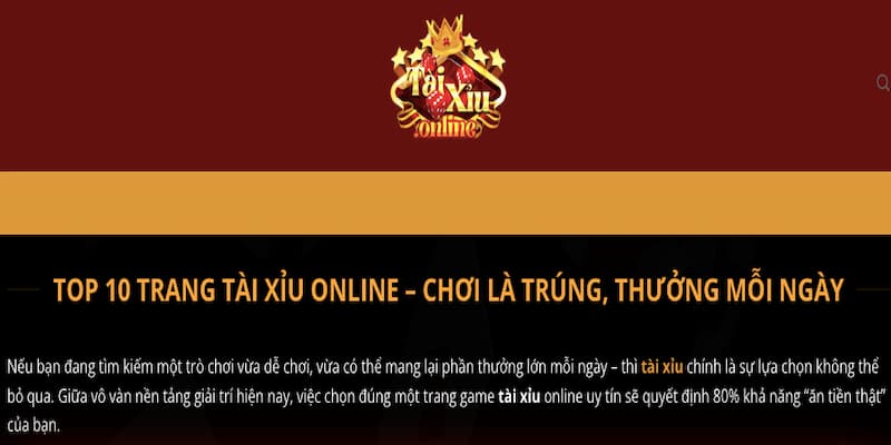 Giao diện trang tài xỉu taixiuvn.co thân thiện dễ thao tác
